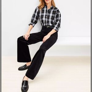 LOFT Palmer Black Corduroy Wide-Leg Pants